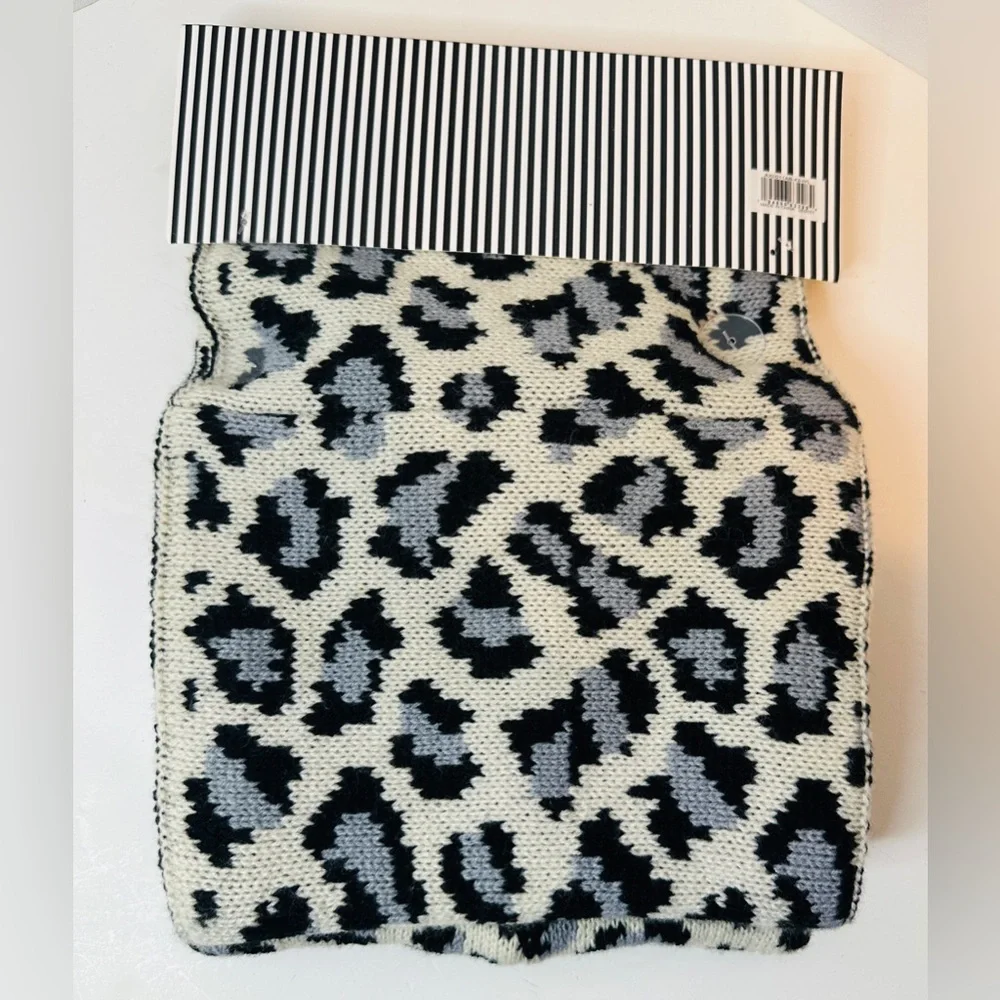 Alexis Bendel Animal Print Leopard Print Hat and Faux Fur Lined Scarf Set NWT